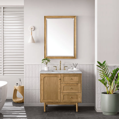 James Martin - Laurent 36" Single Vanity, Light Natural Oak w/ 3 CM Victorian Silver Top - 545-V36-LNO-3VSL view 5