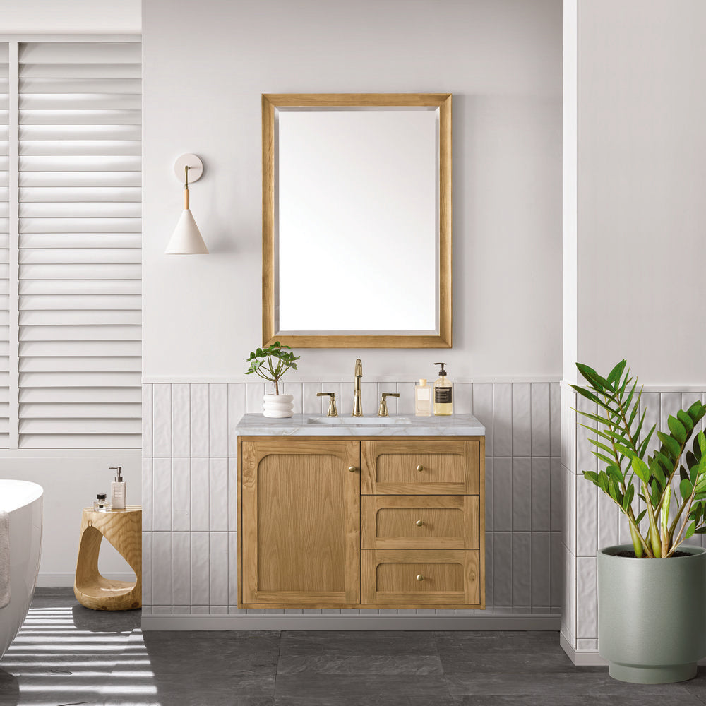 James Martin - Laurent 36" Single Vanity, Light Natural Oak w/ 3 CM Victorian Silver Top - 545-V36-LNO-3VSL view 6