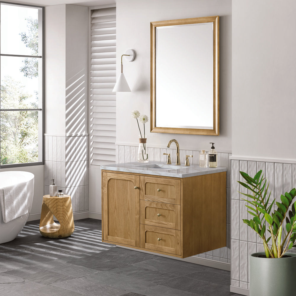 James Martin - Laurent 36" Single Vanity, Light Natural Oak w/ 3 CM Victorian Silver Top - 545-V36-LNO-3VSL view 8