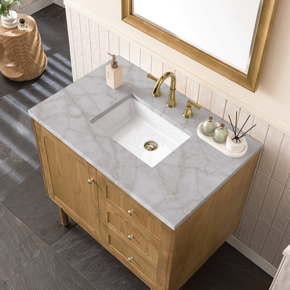 James Martin - Laurent 36" Single Vanity, Light Natural Oak w/ 3 CM Victorian Silver Top - 545-V36-LNO-3VSL view 12