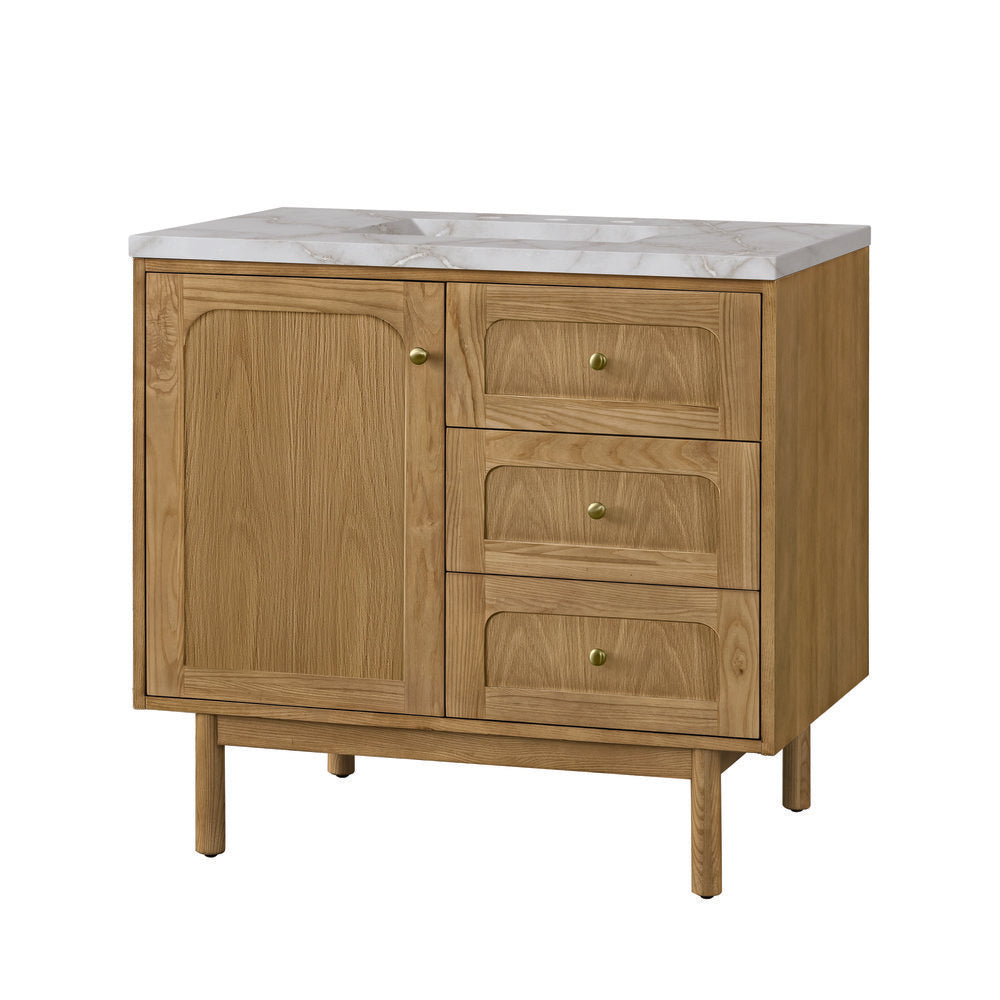 James Martin - Laurent 36" Single Vanity, Light Natural Oak w/ 3 CM Victorian Silver Top - 545-V36-LNO-3VSL view 18