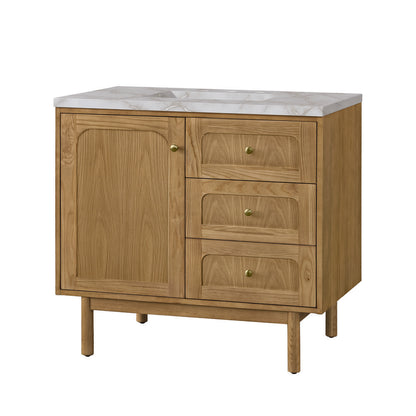 James Martin - Laurent 36" Single Vanity, Light Natural Oak w/ 3 CM Victorian Silver Top - 545-V36-LNO-3VSL view 18