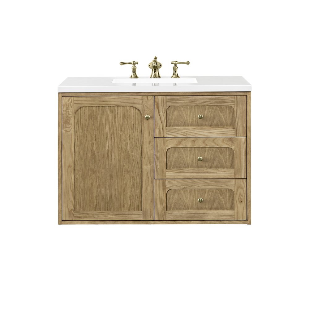 James Martin - Laurent 36" Single Vanity, Light Natural Oak w/ 3 CM White Zeus Top - 545-V36-LNO-3WZ view 3