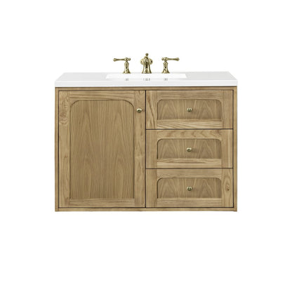 James Martin - Laurent 36" Single Vanity, Light Natural Oak w/ 3 CM White Zeus Top - 545-V36-LNO-3WZ view 3