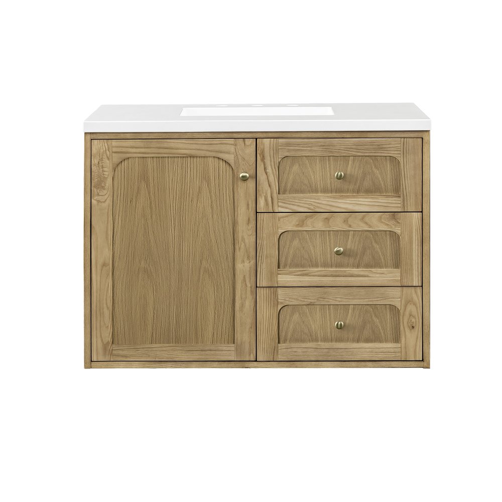 James Martin - Laurent 36" Single Vanity, Light Natural Oak w/ 3 CM White Zeus Top - 545-V36-LNO-3WZ view 4