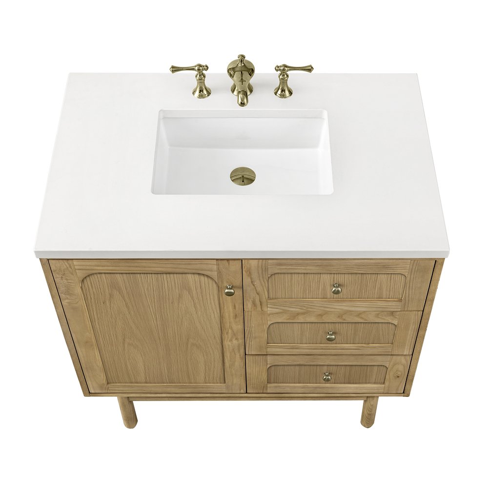 James Martin - Laurent 36" Single Vanity, Light Natural Oak w/ 3 CM White Zeus Top - 545-V36-LNO-3WZ view 11