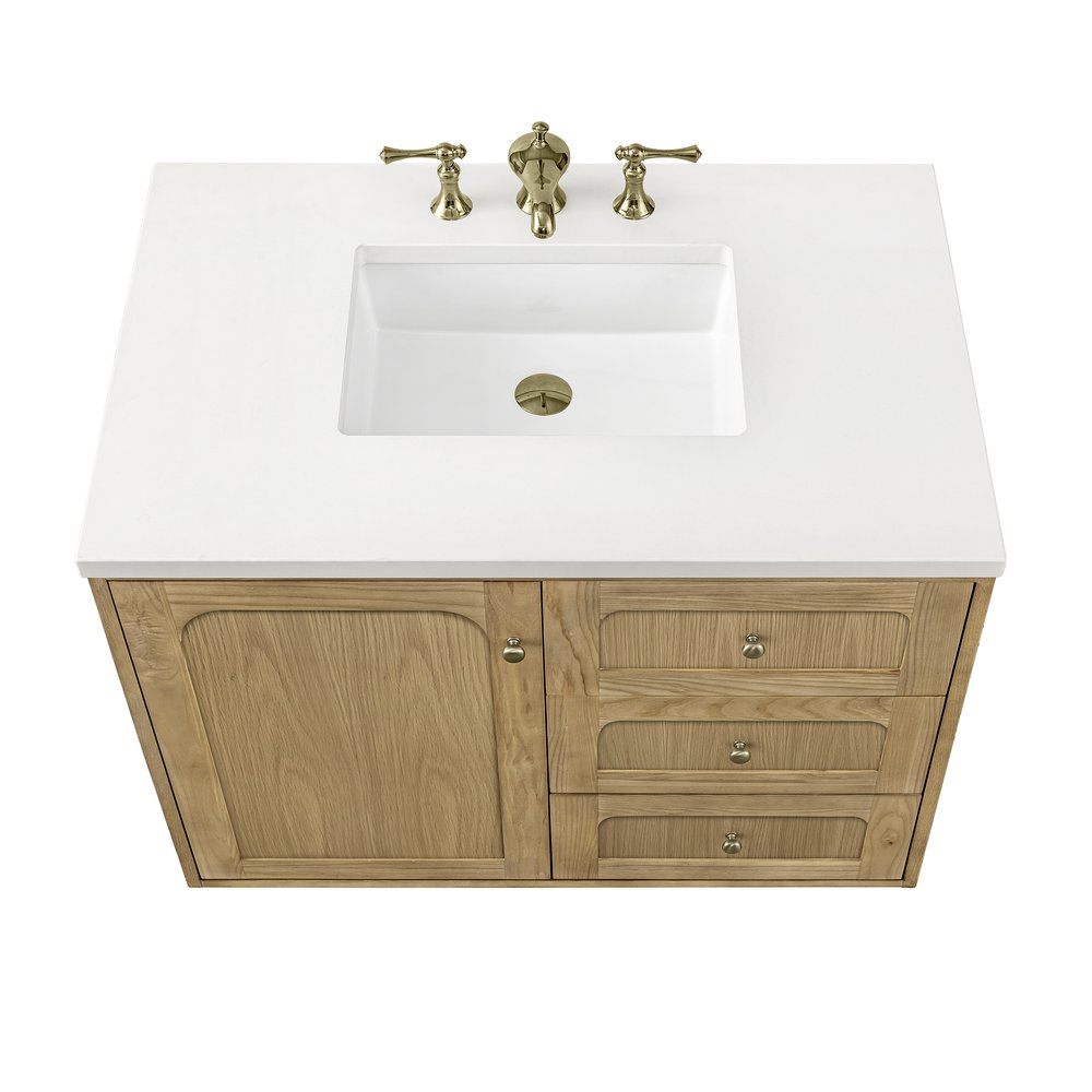 James Martin - Laurent 36" Single Vanity, Light Natural Oak w/ 3 CM White Zeus Top - 545-V36-LNO-3WZ view 12