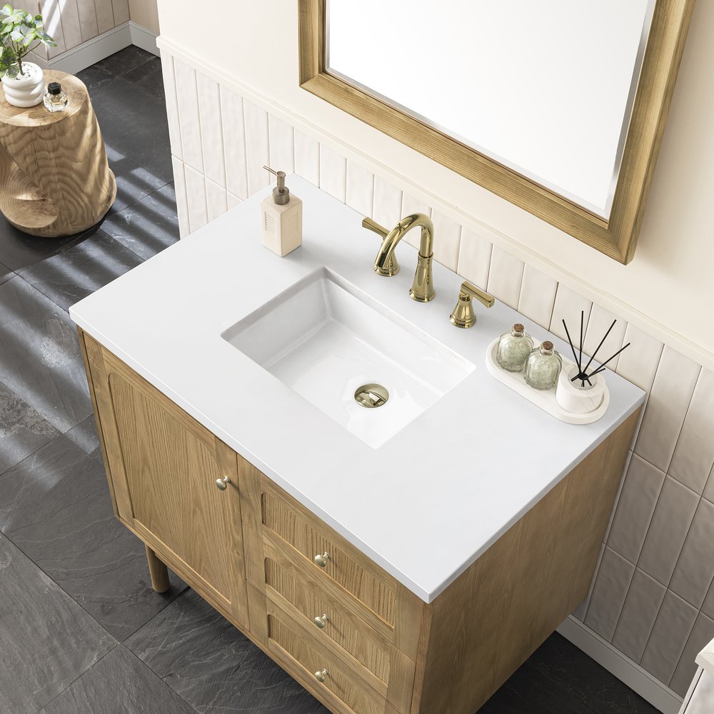 James Martin - Laurent 36" Single Vanity, Light Natural Oak w/ 3 CM White Zeus Top - 545-V36-LNO-3WZ view 14