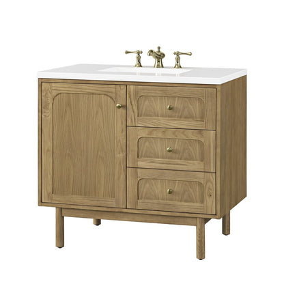 James Martin - Laurent 36" Single Vanity, Light Natural Oak w/ 3 CM White Zeus Top - 545-V36-LNO-3WZ view 20