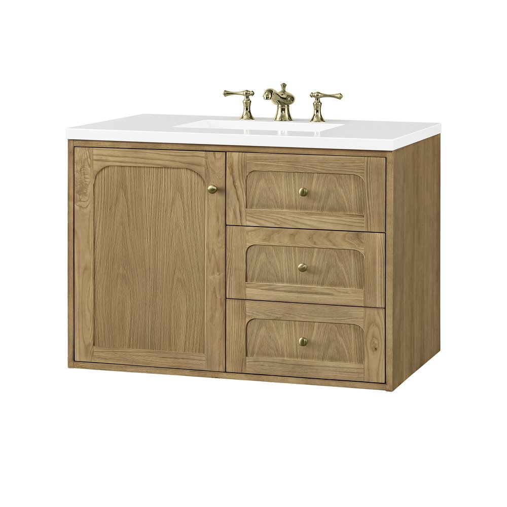 James Martin - Laurent 36" Single Vanity, Light Natural Oak w/ 3 CM White Zeus Top - 545-V36-LNO-3WZ view 21
