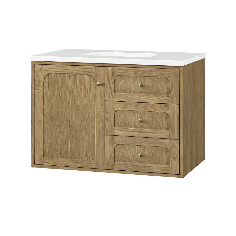 James Martin - Laurent 36" Single Vanity, Light Natural Oak w/ 3 CM White Zeus Top - 545-V36-LNO-3WZ view 22