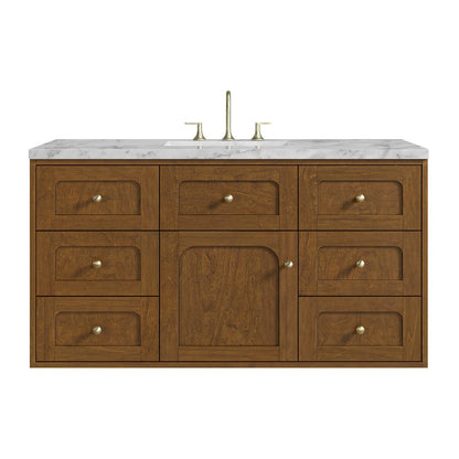 James Martin - Laurent 48" Single Vanity, Honey Oak w/ 3 CM Carrara Marble Top - 545-V48-HNO-3CAR view 2