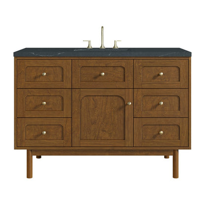 James Martin - Laurent 48" Single Vanity, Honey Oak w/ 3 CM Charcoal Soapstone Silestone Top - 545-V48-HNO-3CSP view 1