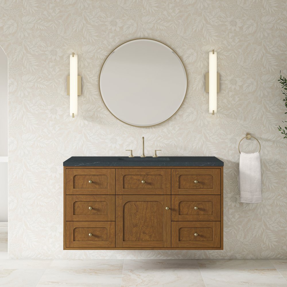 James Martin - Laurent 48" Single Vanity, Honey Oak w/ 3 CM Charcoal Soapstone Silestone Top - 545-V48-HNO-3CSP view 6
