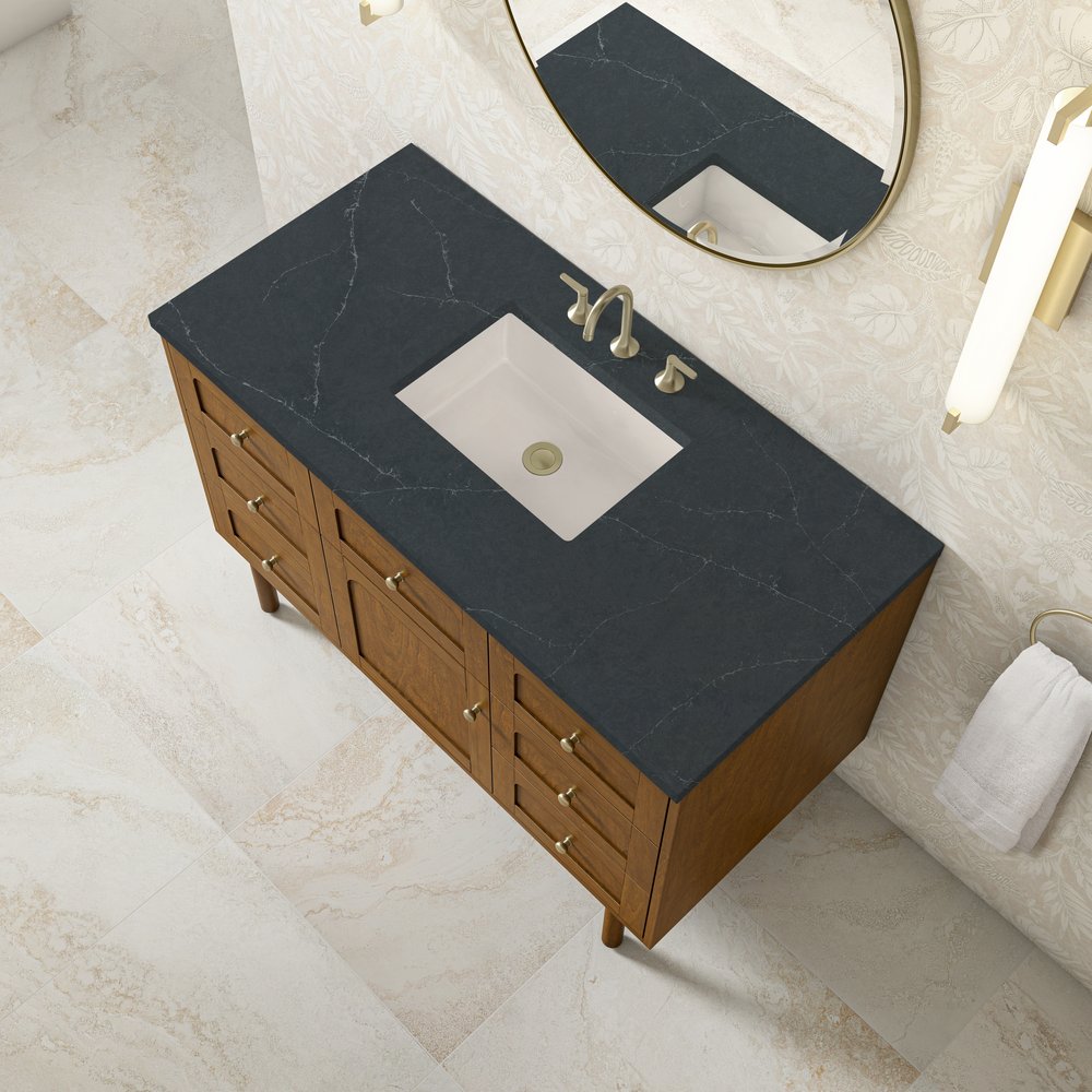 James Martin - Laurent 48" Single Vanity, Honey Oak w/ 3 CM Charcoal Soapstone Silestone Top - 545-V48-HNO-3CSP view 11