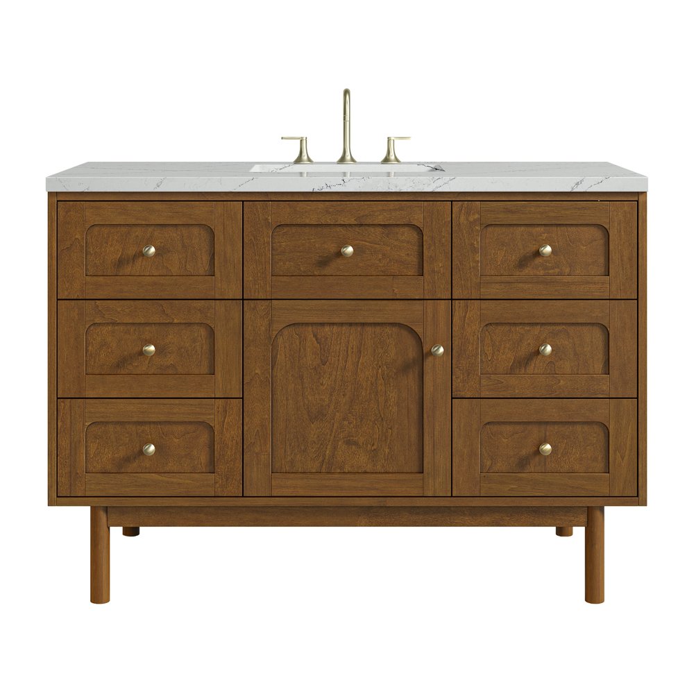 James Martin - Laurent 48" Single Vanity, Honey Oak w/ 3 CM Ethereal Noctis Silestone Top - 545-V48-HNO-3ENC view 1