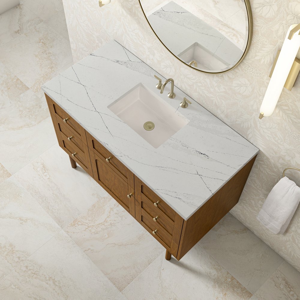 James Martin - Laurent 48" Single Vanity, Honey Oak w/ 3 CM Ethereal Noctis Silestone Top - 545-V48-HNO-3ENC view 11