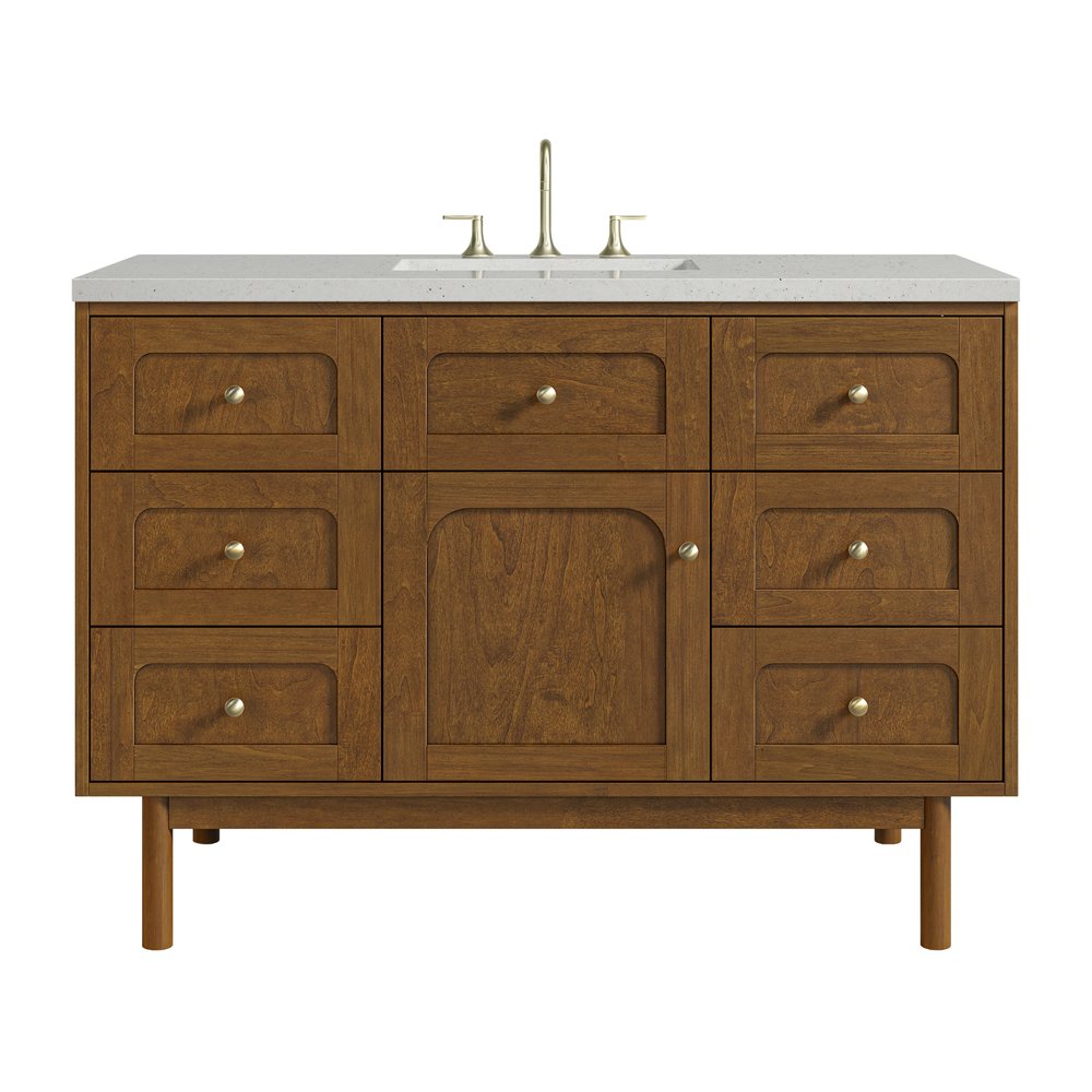 James Martin - Laurent 48" Single Vanity, Honey Oak w/ 3 CM Lime Delight Silestone Top - 545-V48-HNO-3LDL view 1