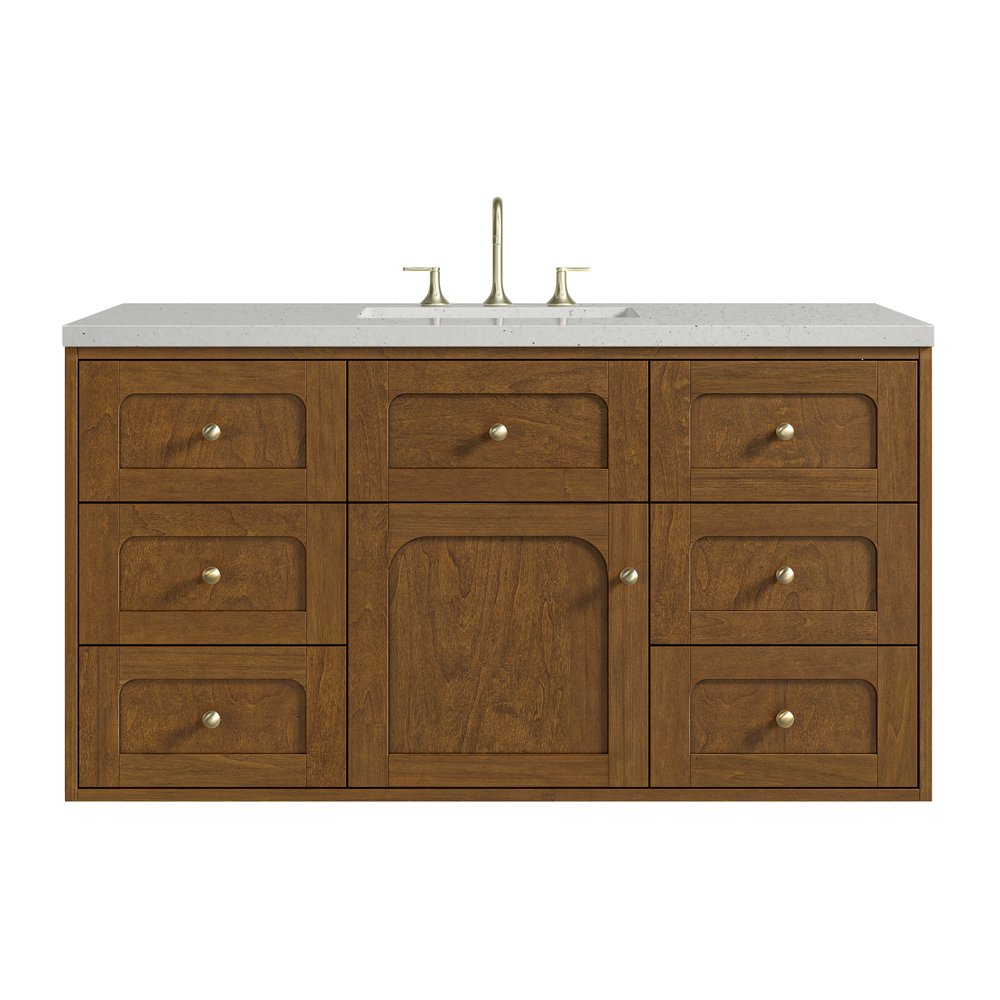 James Martin - Laurent 48" Single Vanity, Honey Oak w/ 3 CM Lime Delight Silestone Top - 545-V48-HNO-3LDL view 2