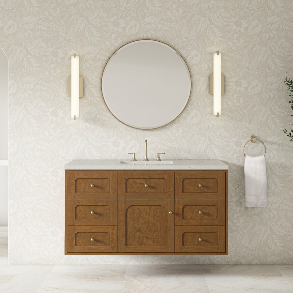 James Martin - Laurent 48" Single Vanity, Honey Oak w/ 3 CM Lime Delight Silestone Top - 545-V48-HNO-3LDL view 6