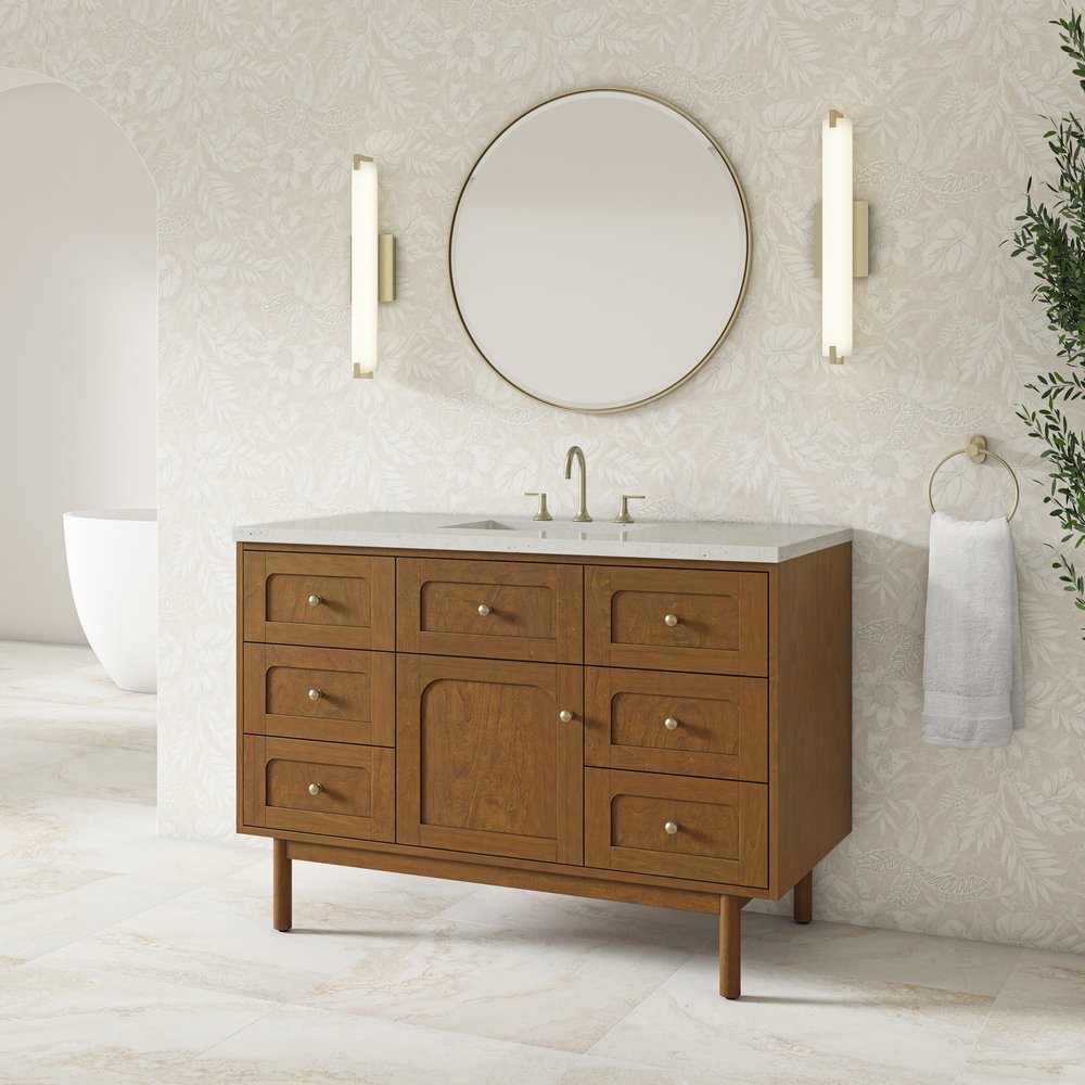 James Martin - Laurent 48" Single Vanity, Honey Oak w/ 3 CM Lime Delight Silestone Top - 545-V48-HNO-3LDL view 7