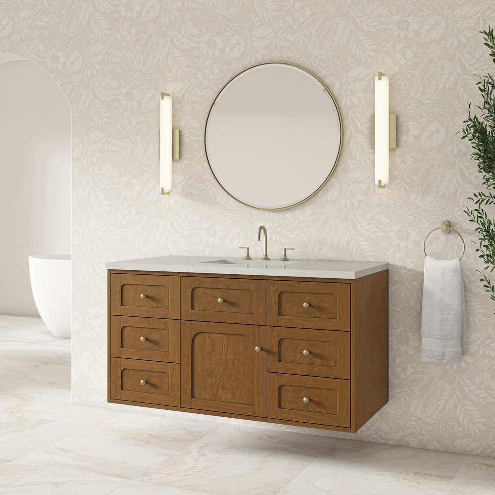 James Martin - Laurent 48" Single Vanity, Honey Oak w/ 3 CM Lime Delight Silestone Top - 545-V48-HNO-3LDL view 8