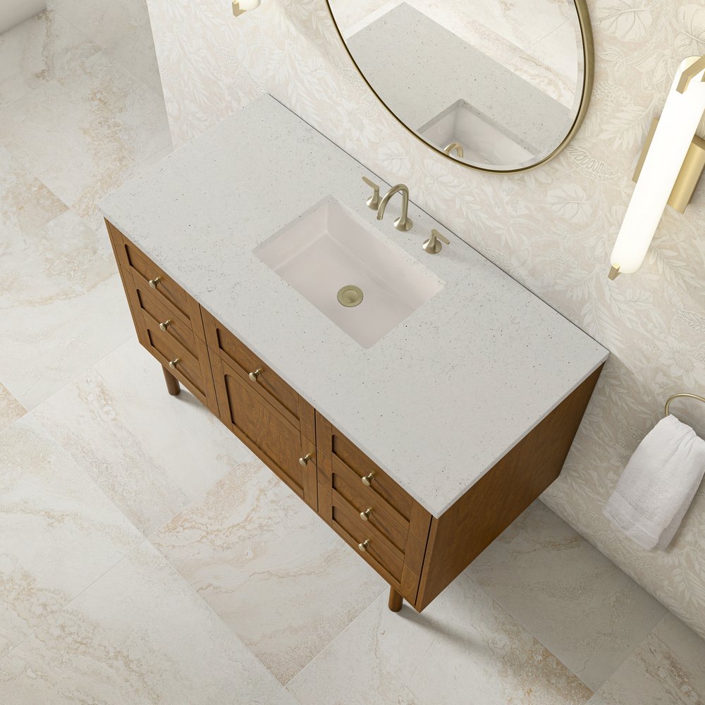 James Martin - Laurent 48" Single Vanity, Honey Oak w/ 3 CM Lime Delight Silestone Top - 545-V48-HNO-3LDL view 11