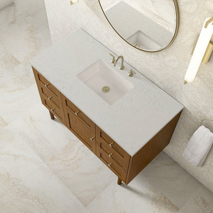 James Martin - Laurent 48" Single Vanity, Honey Oak w/ 3 CM Lime Delight Silestone Top - 545-V48-HNO-3LDL view 11