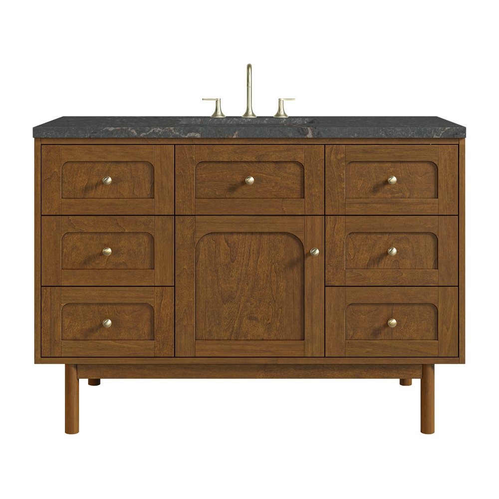 James Martin - Laurent 48" Single Vanity, Honey Oak w/ 3 CM Parisien Bleu Silestone Top - 545-V48-HNO-3PBL view 1
