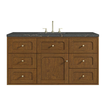 James Martin - Laurent 48" Single Vanity, Honey Oak w/ 3 CM Parisien Bleu Silestone Top - 545-V48-HNO-3PBL view 2