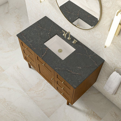 James Martin - Laurent 48" Single Vanity, Honey Oak w/ 3 CM Parisien Bleu Silestone Top - 545-V48-HNO-3PBL view 11