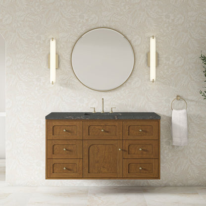 James Martin - Laurent 48" Single Vanity, Honey Oak w/ 3 CM Parisien Bleu Silestone Top w/FreePower Wireless Charger - 545-V48-HNO-FPBL view 6