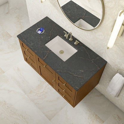 James Martin - Laurent 48" Single Vanity, Honey Oak w/ 3 CM Parisien Bleu Silestone Top w/FreePower Wireless Charger - 545-V48-HNO-FPBL view 12