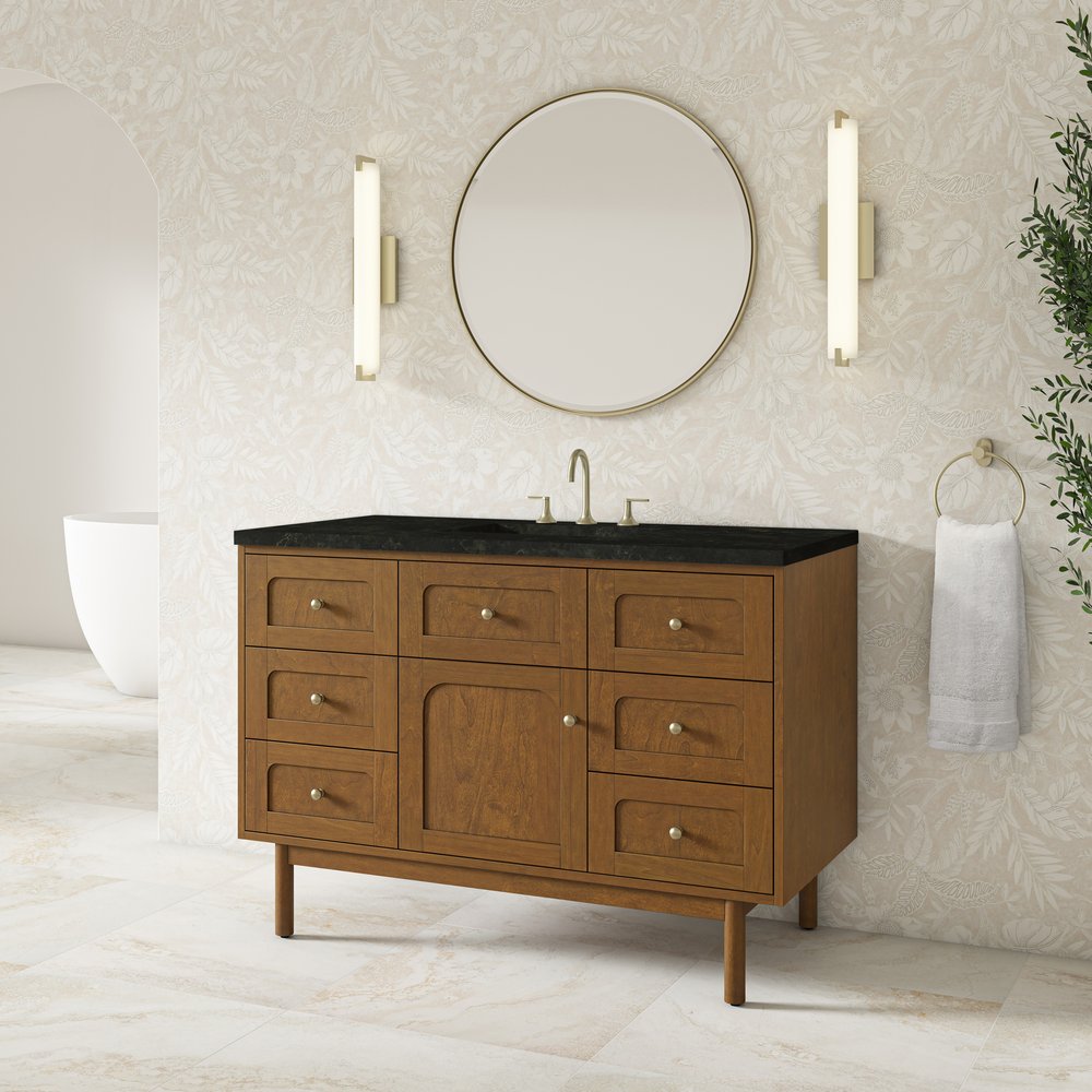 James Martin - Laurent 48" Single Vanity, Honey Oak w/ 3 CM Phantome Eclos Top - 545-V48-HNO-3PHT view 7