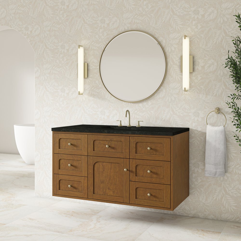 James Martin - Laurent 48" Single Vanity, Honey Oak w/ 3 CM Phantome Eclos Top - 545-V48-HNO-3PHT view 8