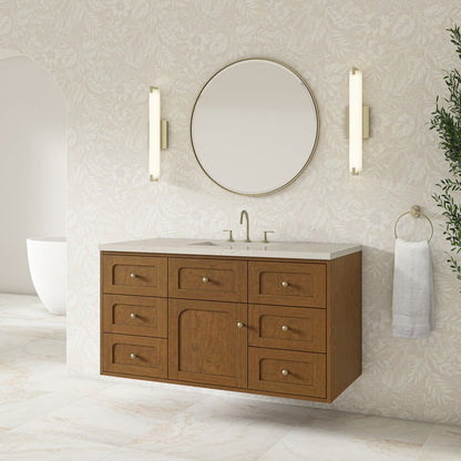 James Martin - Laurent 48" Single Vanity, Honey Oak w/ 3 CM Siberian Silestone Top - 545-V48-HNO-3SFR view 8