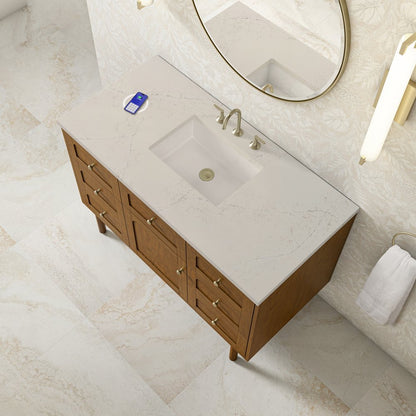 James Martin - Laurent 48" Single Vanity, Honey Oak w/ 3 CM Siberian Silestone Top w/FreePower Wireless Charger - 545-V48-HNO-FSFR view 11