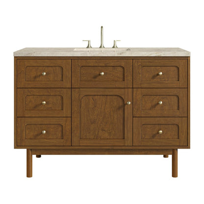 James Martin - Laurent 48" Single Vanity, Honey Oak w/ 3 CM Tajnar Eclos Top - 545-V48-HNO-3TJR view 1