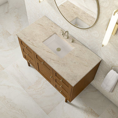 James Martin - Laurent 48" Single Vanity, Honey Oak w/ 3 CM Tajnar Eclos Top - 545-V48-HNO-3TJR view 11