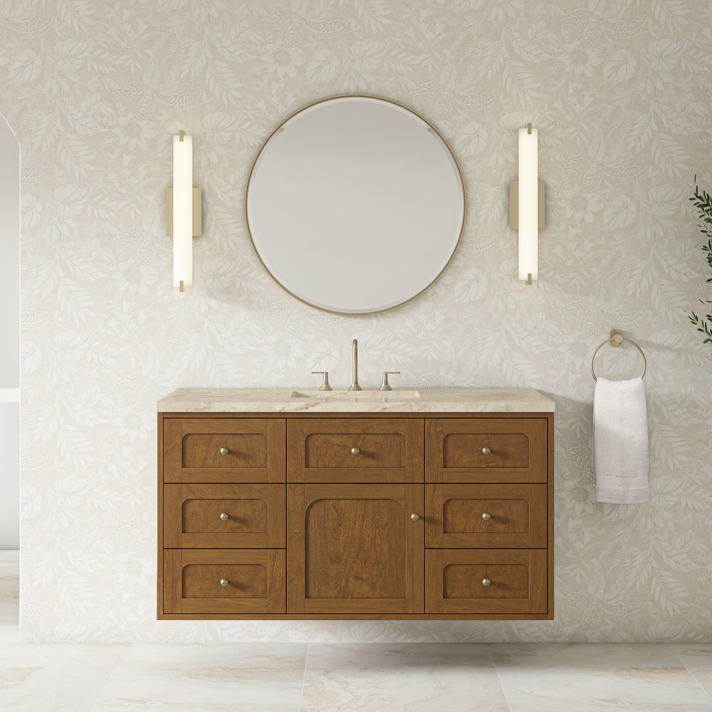 James Martin - Laurent 48" Single Vanity, Honey Oak w/ 3 CM Tajnar Eclos Top w/FreePower Wireless Charger - 545-V48-HNO-FTJR view 6