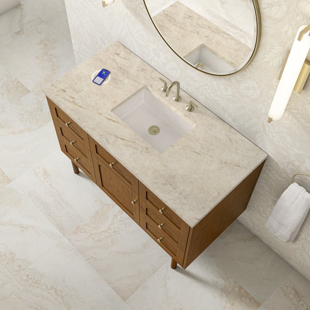 James Martin - Laurent 48" Single Vanity, Honey Oak w/ 3 CM Tajnar Eclos Top w/FreePower Wireless Charger - 545-V48-HNO-FTJR view 11