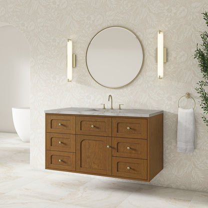 James Martin - Laurent 48" Single Vanity, Honey Oak w/ 3 CM Victorian Silver Silestone Top - 545-V48-HNO-3VSL view 8