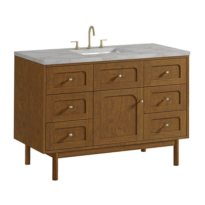 James Martin - Laurent 48" Single Vanity, Honey Oak w/ 3 CM Victorian Silver Silestone Top - 545-V48-HNO-3VSL view 16