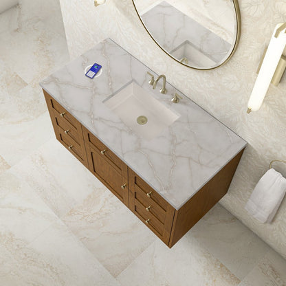 James Martin - Laurent 48" Single Vanity, Honey Oak w/ 3 CM Victorian Silver Silestone Top w/FreePower Wireless Charger - 545-V48-HNO-FVSL view 12