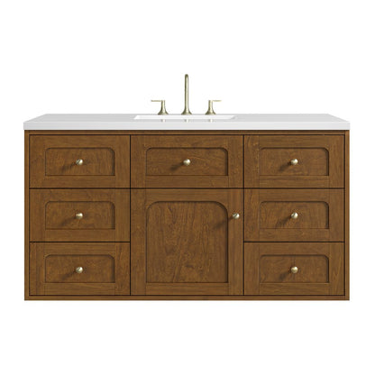 James Martin - Laurent 48" Single Vanity, Honey Oak w/ 3 CM White Zeus Silestone Top - 545-V48-HNO-3WZ view 2