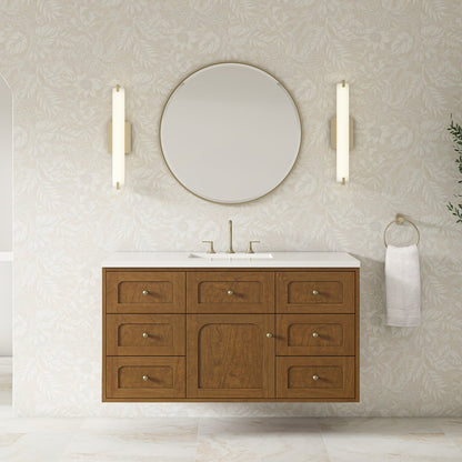 James Martin - Laurent 48" Single Vanity, Honey Oak w/ 3 CM White Zeus Silestone Top - 545-V48-HNO-3WZ view 6