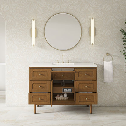 James Martin - Laurent 48" Single Vanity, Honey Oak w/ 3 CM White Zeus Silestone Top - 545-V48-HNO-3WZ view 13