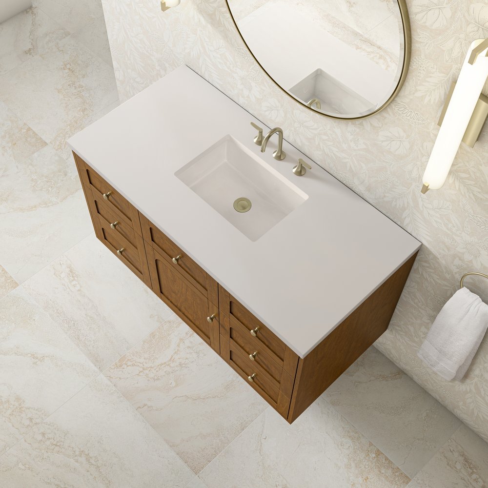 James Martin - Laurent 48" Single Vanity, Honey Oak w/ 3 CM White Zeus Silestone Top - 545-V48-HNO-3WZ view 17