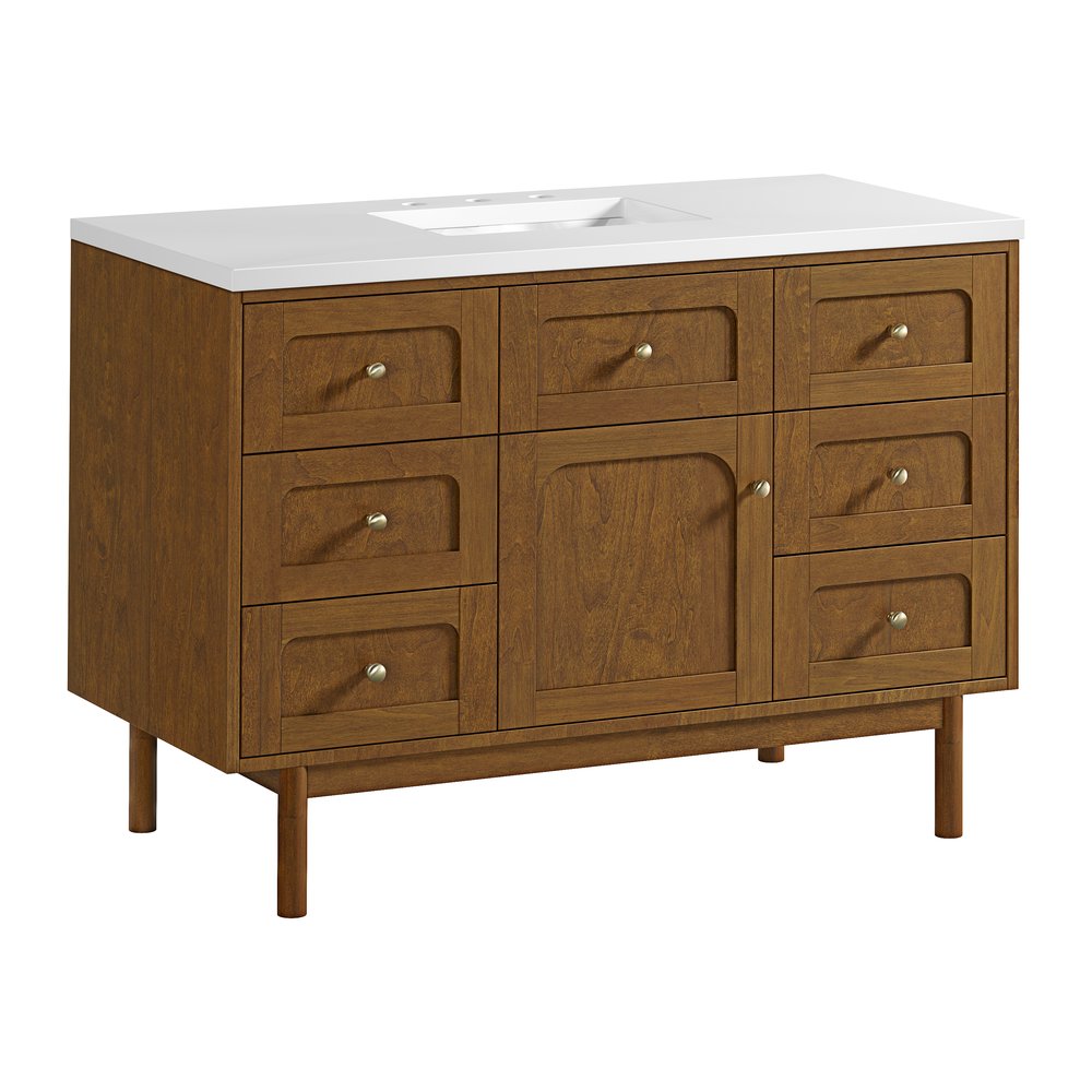 James Martin - Laurent 48" Single Vanity, Honey Oak w/ 3 CM White Zeus Silestone Top - 545-V48-HNO-3WZ view 22