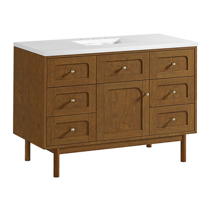 James Martin - Laurent 48" Single Vanity, Honey Oak w/ 3 CM White Zeus Silestone Top - 545-V48-HNO-3WZ view 22